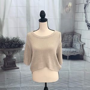 H&M Cream cropped loose knit sweater